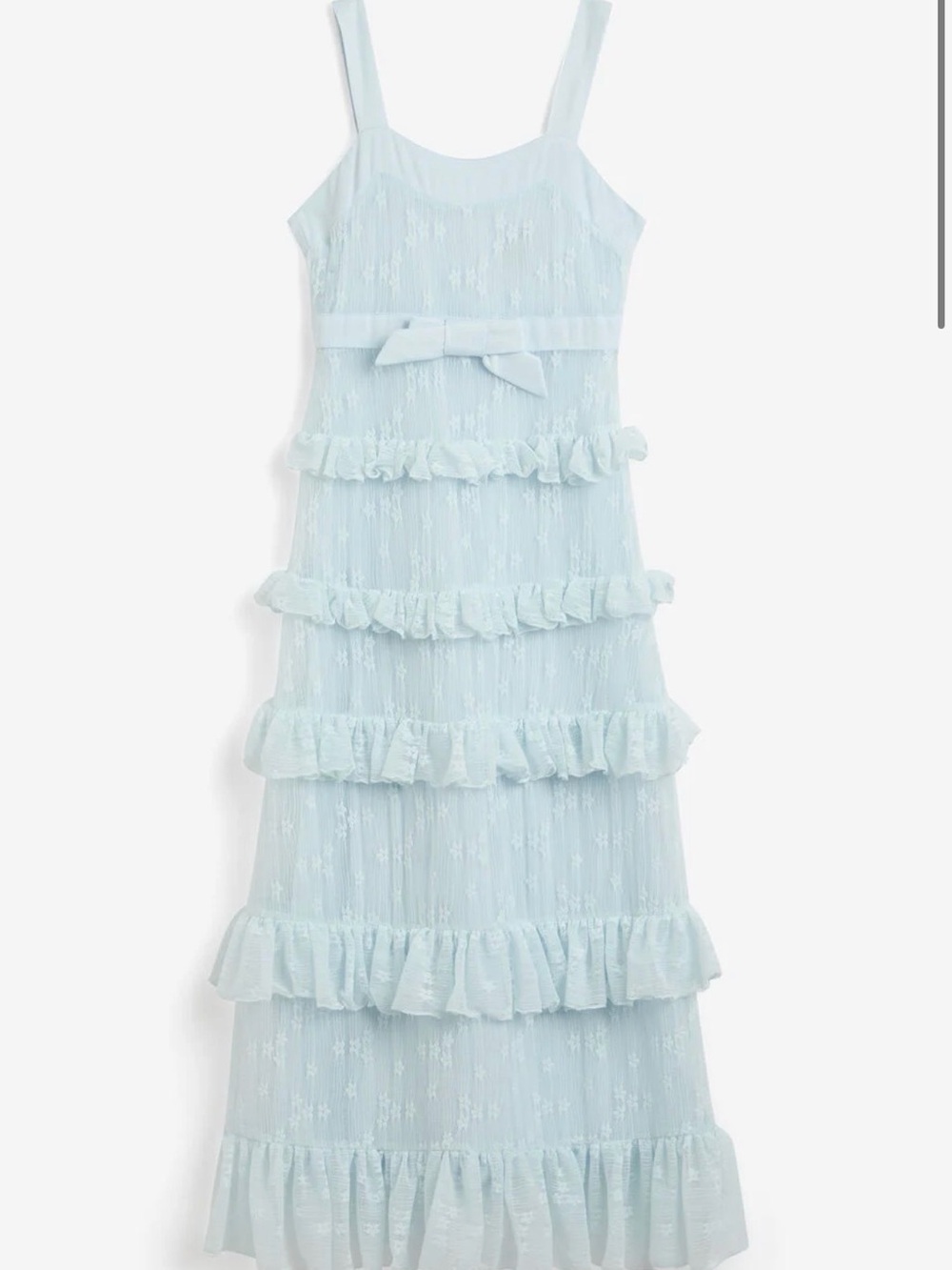 Light Blue Ruffle Tiered Sundress for Kids